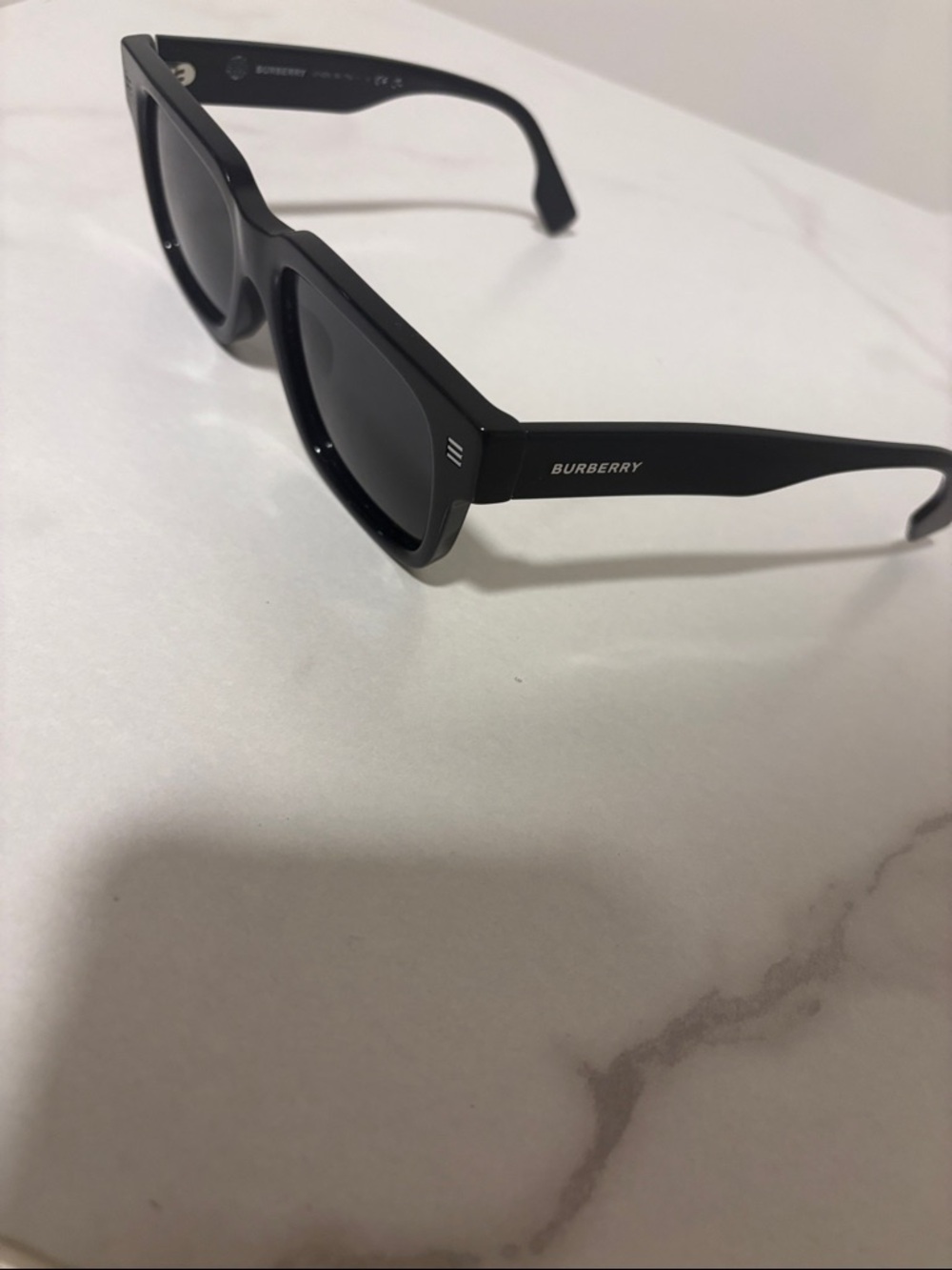 Burberry Black Rectangular Men's Sunglasses